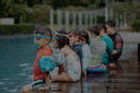 Children Learning To Swim in Group - Learn to Swim in Condominium in Singapore - Leedon Residence Swimming Lessons