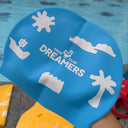 Sky Blue Swimming Cap - Dreamers Swimming Cap - Universal Swimming Cap for Learn to Swim Students Singapore